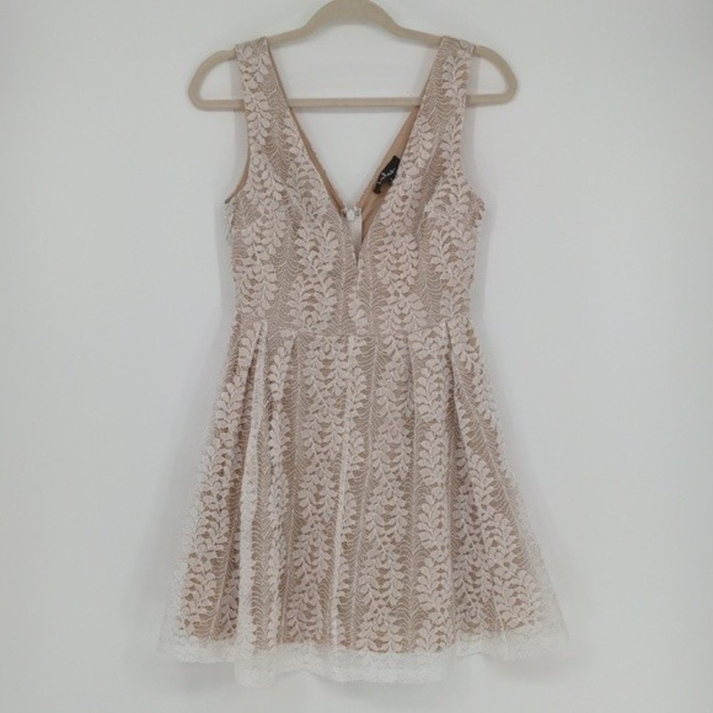 Lulu's Cream Lace Mini Dress